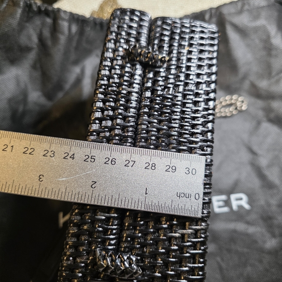 Kurt Geiger London Kensington Black woven Bag With Storage Bag - Picture 11 of 13